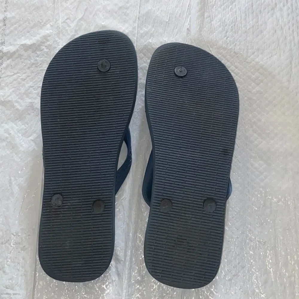 Havaianas Blue and Yellow Striped Flip-Flops